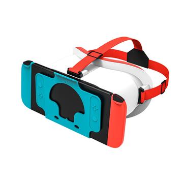 DEVASO VR Headset voor Nintendo Switch Game Console Warmteafvoer Plastic Hoofdband VR Bril Wit-Blauw