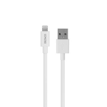 Deltaco USB 2.0 naar Lightning-kabel 1m Wit