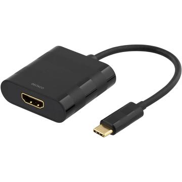 Deltaco USBC-HDMI video kabel adapter 0,1 m Zwart
