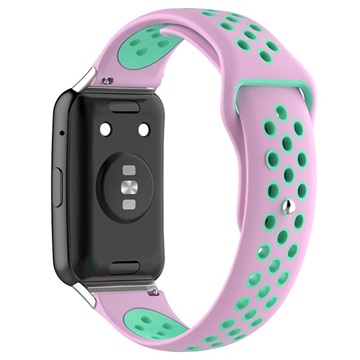 Tweekleurige Huawei Watch Fit siliconen sportband roze-cyaan