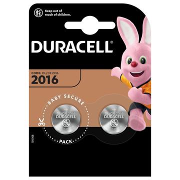 Duracell Mini CR2016 knoopcelbatterij 3V 2 stuks.