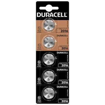 Duracell Mini CR2016 knoopcelbatterij 3V 5 stuks.