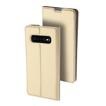 Dux Ducis Skin Pro Samsung Galaxy S10 Flip Cover Goud huismerk kopen in de aanbieding