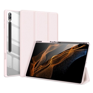 Samsung Galaxy Tab S9 Ultra Dux Ducis Toby Tri-Fold Smart Folio Hoesje Lichtroze