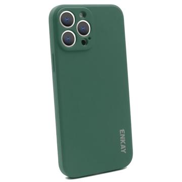 Enkay iPhone 14 Pro vloeibaar siliconen hoesje Groen