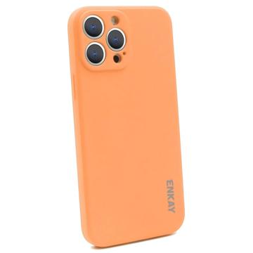 Enkay iPhone 14 Pro vloeibaar siliconen hoesje Oranje