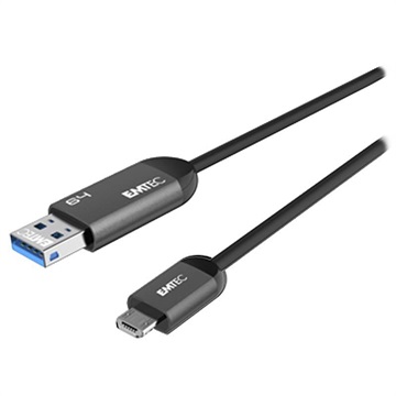 Emtec T750B 2 In 1 Otg Usb Stick Microusb Oplaadkabel 32Gb huismerk kopen in de aanbieding