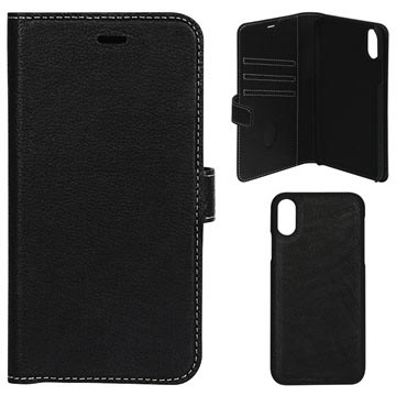Essentials Onzichtbare iPhone XR Wallet Leren Hoesje Zwart