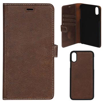 Essentials Onzichtbare iPhone XR Wallet Leren Hoesje Bruin