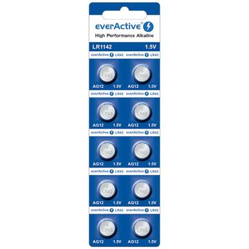 10 x alkaline battery mini everActive AG12 G12 LR1142 LR43
