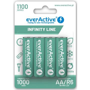 EverActive Infinity Line EVHRL6-1100 Oplaadbare AA Batterijen 1100mAh 4 stuks.