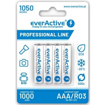 EverActive Professional Line EVHRL03-1050 Oplaadbare AAA-batterijen 1050mAh 4 stuks.