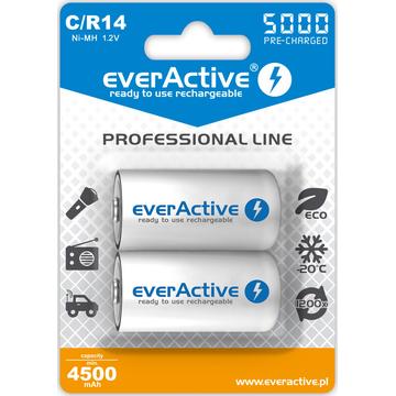 EverActive Professional Line EVHRL14-5000 Oplaadbare C Batterijen 5000mAh 2 stuks.