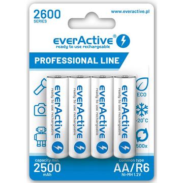 EverActive Professional Line EVHRL6-2600 Oplaadbare AA batterijen 2600mAh 4 stuks.