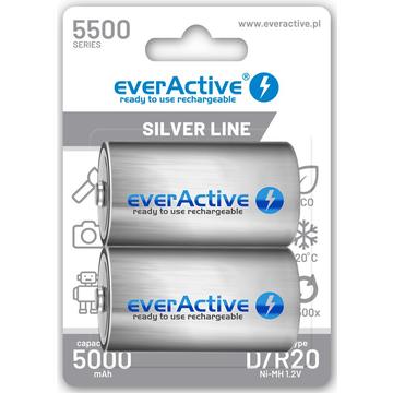 EverActive Silver Line EVHRL20-5500 Oplaadbare D Batterijen 5500mAh 2 stuks.