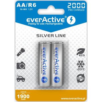 EverActive Silver Line EVHRL6-2000 Oplaadbare AA batterijen 2000mAh 2 stuks.