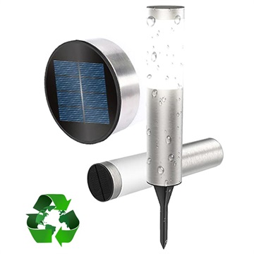 FDTwelve Waterbestendige LED Solar Tuinlamp 56.5cm Zilver