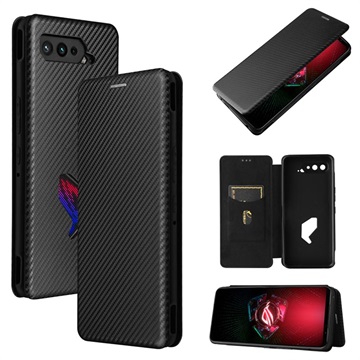 Asus ROG Phone 5 Flip Case Koolstofvezel Zwart