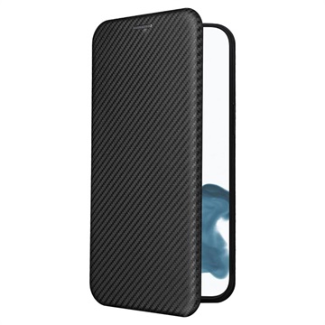 iPhone 14 Pro Flip Case Koolstofvezel Zwart