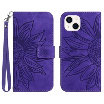 Sunflower Series iPhone 14 Plus Wallet Case Donkerpaars