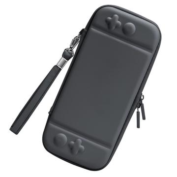 Nintendo Switch Solid Color PU lederen draagtas beschermhoes schokbestendig draagbare opbergtas Grij