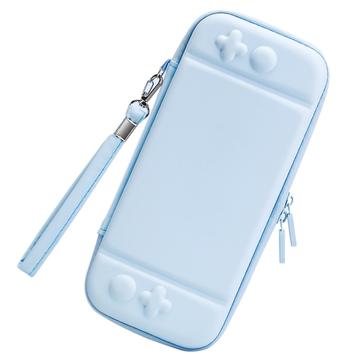 Nintendo Switch Solid Color PU lederen draagtas beschermhoes schokbestendig draagbare opbergtas - Hemelsblauw