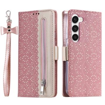 Lace Pattern Samsung Galaxy S23+ 5G Wallet Case Rose Gold