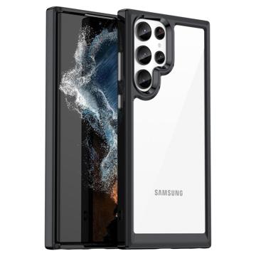 Anti-Shock Samsung Galaxy S23 Ultra 5G Hybrid Case Zwart-Doorzichtig