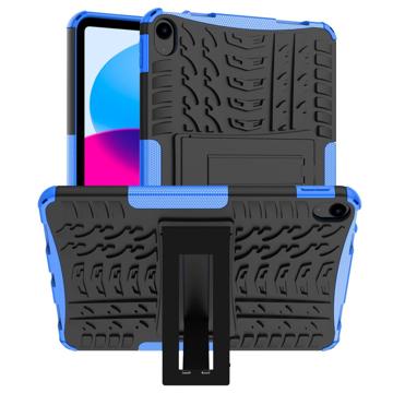 Anti-Slip iPad (2022) Hybride Hoesje met Standaard Blauw-Zwart