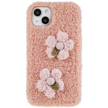 Fluffy Flower Serie iPhone 14 TPU Case Roze