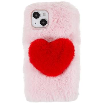 Plush Heart iPhone 14 TPU Hoesje Roze