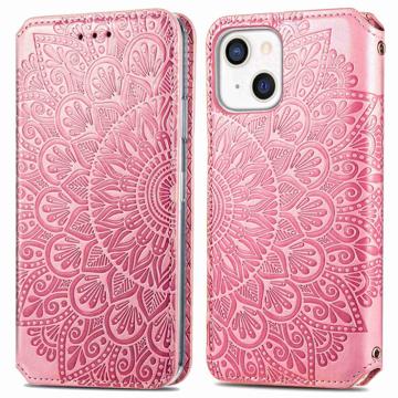 Mandala Series iPhone 14 Wallet Case Roze
