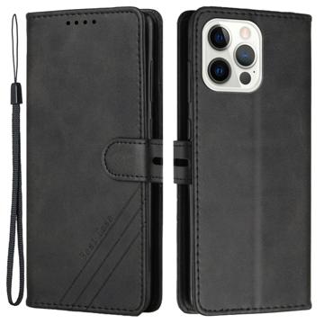 Zakelijke stijl iPhone 14 Pro Wallet Case Zwart