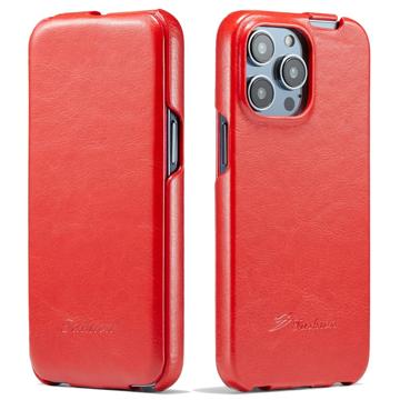 Fashion iPhone 14 Pro Max Vertical Flip Case Rood