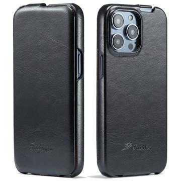 Fashion iPhone 14 Pro Vertical Flip Case Zwart