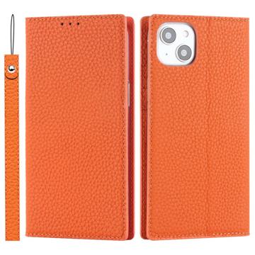 iPhone 14 Wallet Leren Hoesje met RFID Oranje