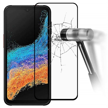Full Cover Samsung Galaxy Xcover6 Pro Tempered Glass Screenprotector Zwart
