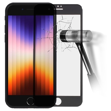 iPhone 7-8-SE (2020)-SE (2022) Full Cover Glazen Screenprotector met Flexibel Frame Zwarte