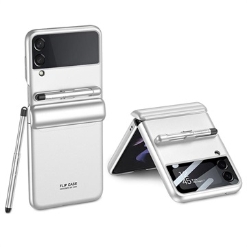 GKK Samsung Galaxy Z Flip3 5G hybride hoesje met styluspen zilver
