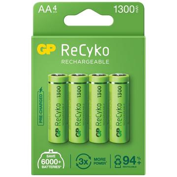 GP ReCyko 1300 Oplaadbare AA Batterijen 1300mAh 4 stuks.