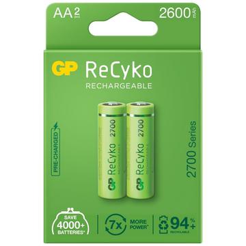 GP ReCyko 2700 Oplaadbare AA Batterijen 2600mAh 2 stuks.