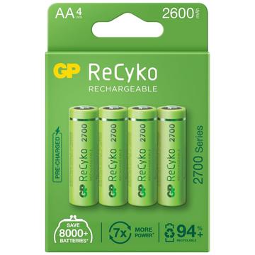 GP ReCyko 2700 Oplaadbare AA Batterijen 2600mAh 4 stuks.