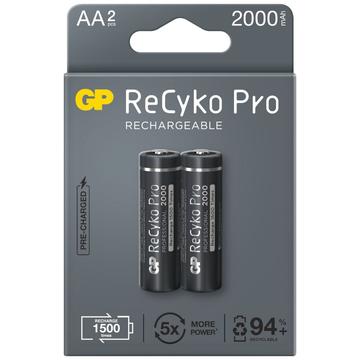 GP ReCyko Pro Oplaadbare AA Batterijen 2000mAh 2 stuks.
