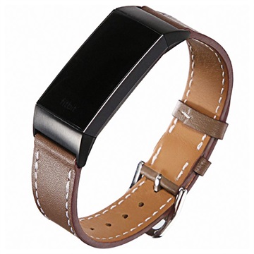 Fitbit Charge 3 Geniune Leather Strap with Connectors Coffee