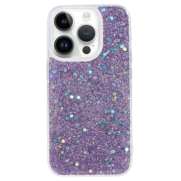 iPhone 15 Pro Glitter Flakes TPU Case Purple