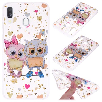 Samsung Galaxy A40 Glittery Ultra Slim Tpu Case Uilen huismerk kopen in de aanbieding