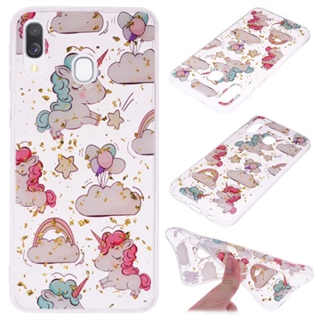 Samsung Galaxy A40 Glittery Ultra Slim Tpu Case Eenhoorns huismerk kopen in de aanbieding