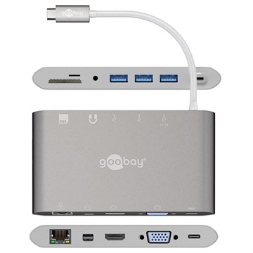 Goobay All-in-1 USB-C Multiport Adapter HDMI, MiniDP, 3 x USB 3.0