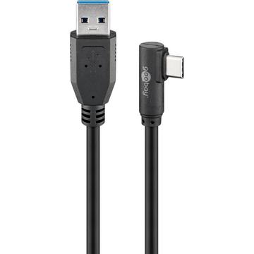 Goobay USB 3.0 Aansluitkabel [1x USB 3.0 stekker A 1x USB-C stekker] 3.0 m Zwart