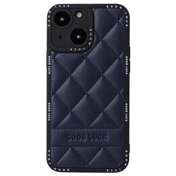 Good Luck Rhombic Grid iPhone 14 Plus Hybrid Case Zwart